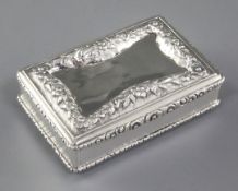 An early Victorian silver table snuff box, by Edward Smith, hallmarked Birmingham 1846, of