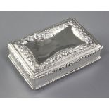 An early Victorian silver table snuff box, by Edward Smith, hallmarked Birmingham 1846, of