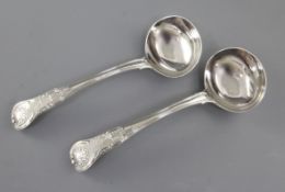 A pair of George IV silver King's pattern sauce ladles, by William Chawner II, hallmarked London