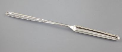 A George III silver marrow scoop, by Thomas James? hallmarked London 1808, Length: 217mm Weight: .