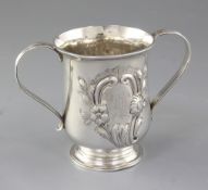 A George III silver loving cup, by James Stamp, hallmarked for London 1778, of plain form, with