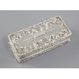 A William IV sterling silver snuff box, by Joseph Bettridge, hallmarked Birmingham 1830, of oblong