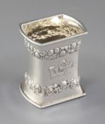 A 1930's Arts & Crafts planished silver waisted napkin ring, by Omar Ramsden. hallmarked London