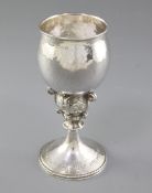 An Edwardian Arts & Crafts silver goblet, by Omar Ramsden & Alwyn Carr, hallmarked London 1909,