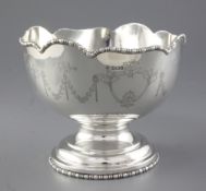 A George V silver rose bowl, hallmarked Sheffield 1917, makers John & William F Deakin, James Deakin