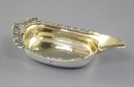 A George III silver and gilt pap boat, by George Knight, hallmarked London 1818, of oblong form, the