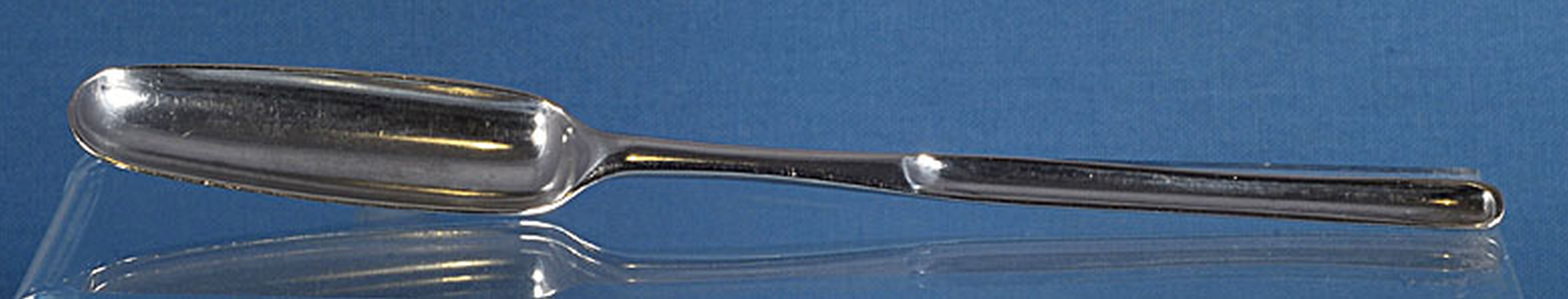 A George II silver marrow scoop, by Roger Hare, hallmarked London 1752, bearing an unusual - Image 2 of 5