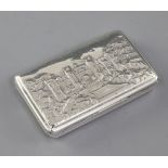 An early Victorian silver castle top snuff box, by Nathaniel Mills, hallmarked Birmingham 1837, of
