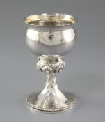 A George V Arts & Crafts silver goblet, by Omar Ramsden, hallmarked London 1920, it is of baluster