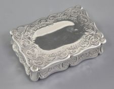 A Victorian silver snuff box, by Frederick Marson, hallmarked Birmingham 1867, of rectangular form