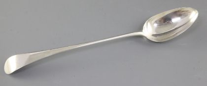 A large George III silver Old English pattern basting spoon, by Peter & Ann Bateman, hallmarked