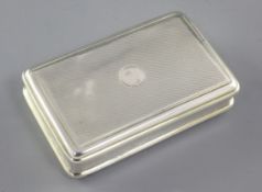 A George III silver snuff box, by William Eley II, hallmarked London 1812, of rectangular form, with