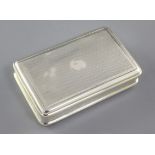 A George III silver snuff box, by William Eley II, hallmarked London 1812, of rectangular form, with