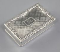 A William IV Scottish silver snuff box, by James Naismith, hallmarked Edinburgh, 1835 of rectangular