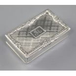 A William IV Scottish silver snuff box, by James Naismith, hallmarked Edinburgh, 1835 of rectangular