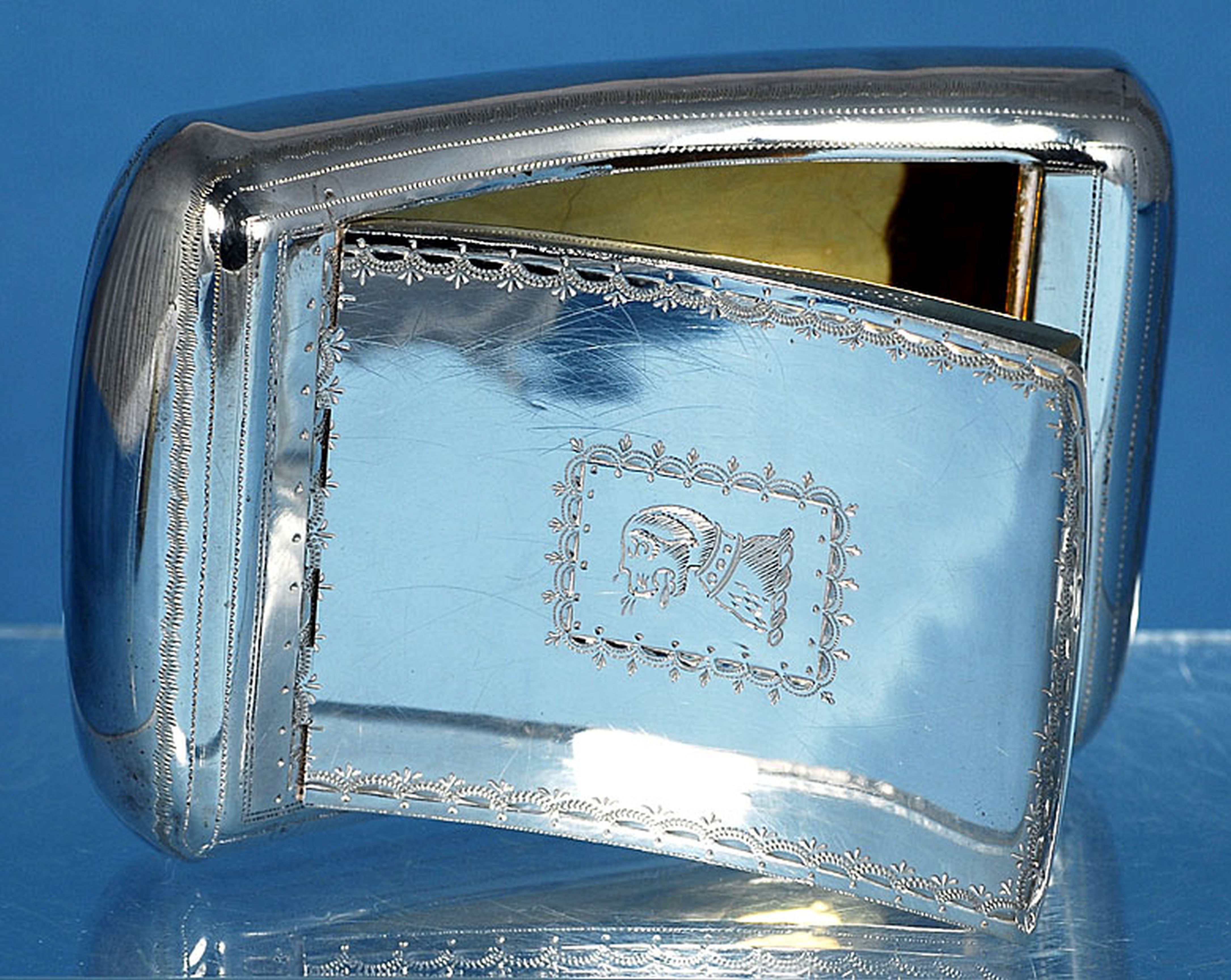 A George III silver concave snuff box, by Samuel Pemberton, hallmarked Birmingham 1807, with - Image 6 of 9