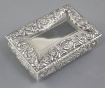 A good William IV engine turned silver table snuff box, by Joseph Wilmore, hallmarked for Birmingham