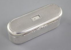 A good George IV Britannia standard engine turned silver table snuff box, by Charles Rawlings,