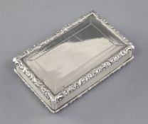 An early Victorian engine turned silver snuff box, by William Simpson, hallmarked Birmingham 1840,