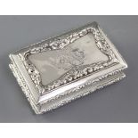 An early Victorian snuff box, by Nathaniel Mills, hallmarked Birmingham 1839, of rectangular form,