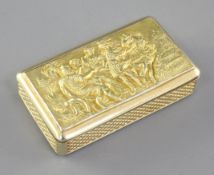 A good George III silver gilt snuff box, by William Purse, hallmarked London 1808, of oblong form,