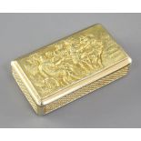 A good George III silver gilt snuff box, by William Purse, hallmarked London 1808, of oblong form,