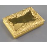 An impressive William IV twin compartment silver gilt table snuff box, by Nathaniel Mills,