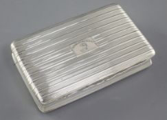 A George III silver snuff box, by John Lawrence & Co, hallmarked Birmingham 1818, of rectangular