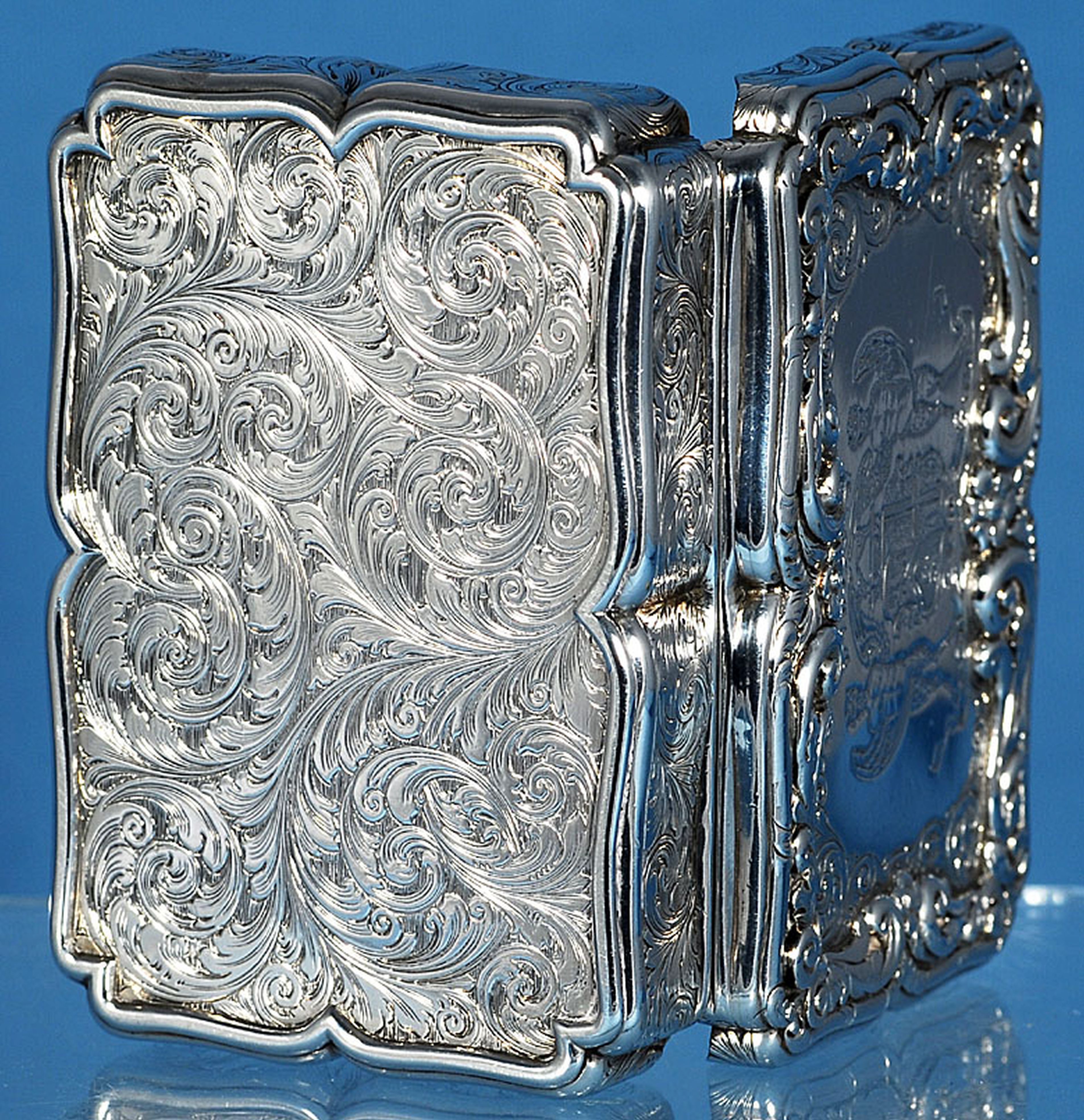 A good Victorian silver presentation table snuff box, by Nathaniel Mills, hallmarked Birmingham - Image 6 of 9