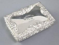 An early Victorian engine turned silver snuff box, by Wheeler & Cronin, hallmarked Birmingham