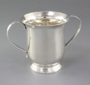 A George III silver loving cup, attributed to John Cormick, hallmarked for London 1774, of plain