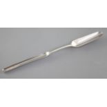 A George II silver marrow scoop, hallmarked London 1733? makers mark rubbed, Length: 235mm Weight: