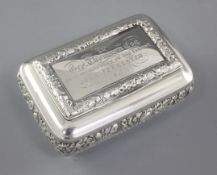 A George III silver table snuff box, by Joseph Wilmore, hallmarked Birmingham 1817, of rectangular