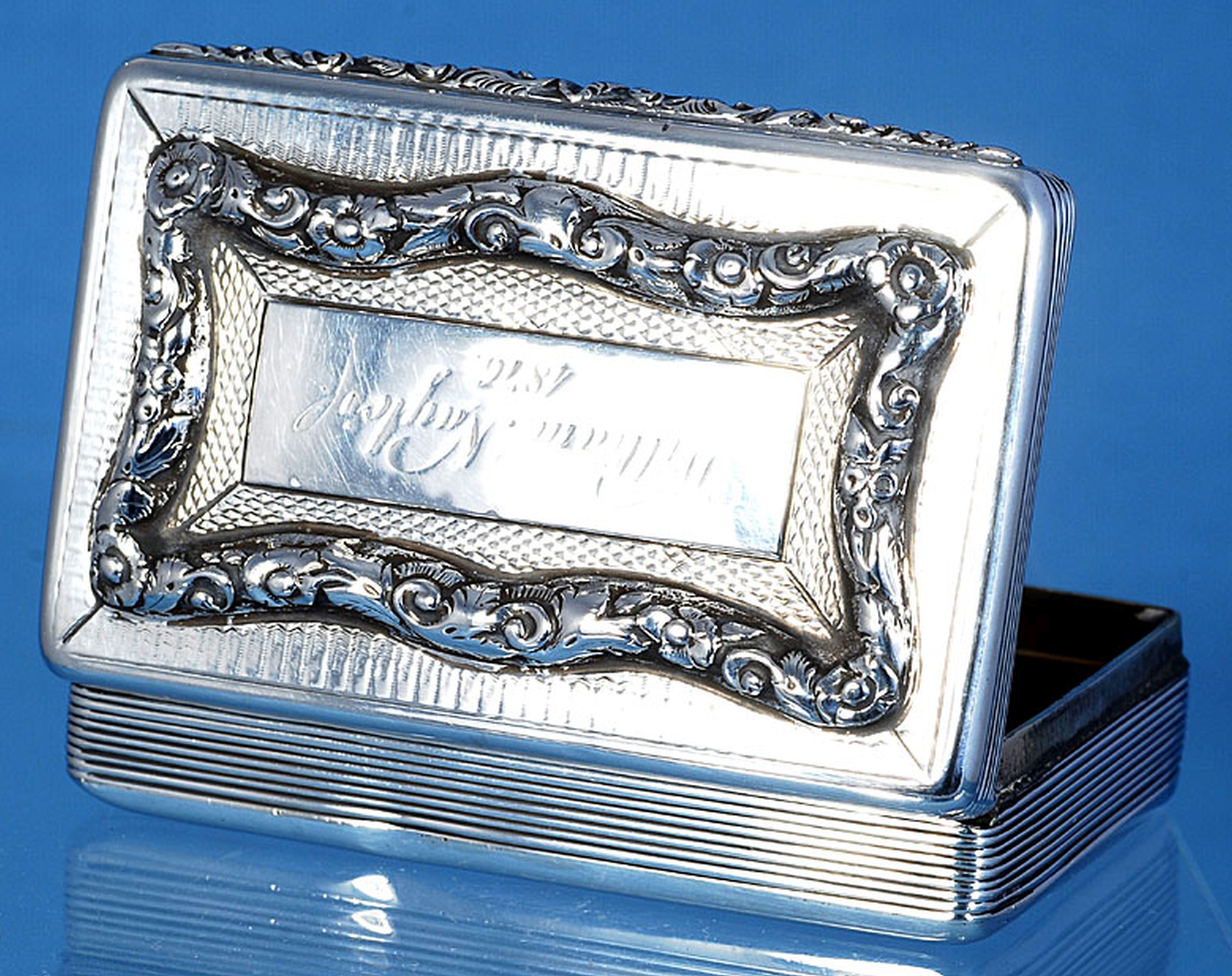 An early Victorian silver snuff box, by Francis Clark, hallmarked Birmingham 1840, of rectangular - Image 2 of 10