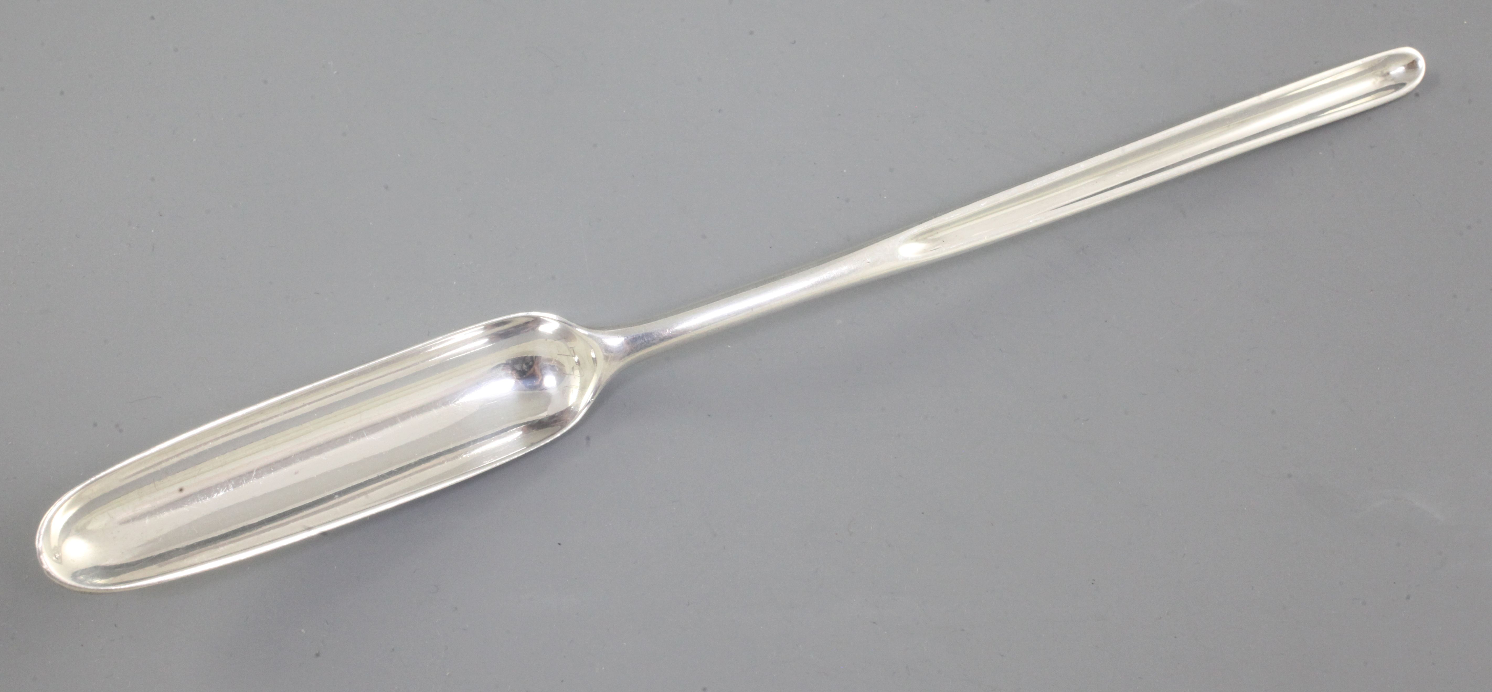 A George III silver marrow scoop, hallmarked London 1796, maker William Summer, Length 227mm