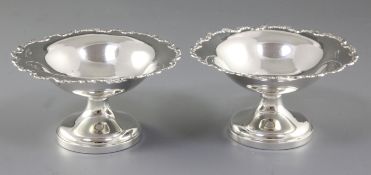 A pair of George V silver circular bon bon dishes, by W. Neale & Sons, hallmarked Birmingham 1922,
