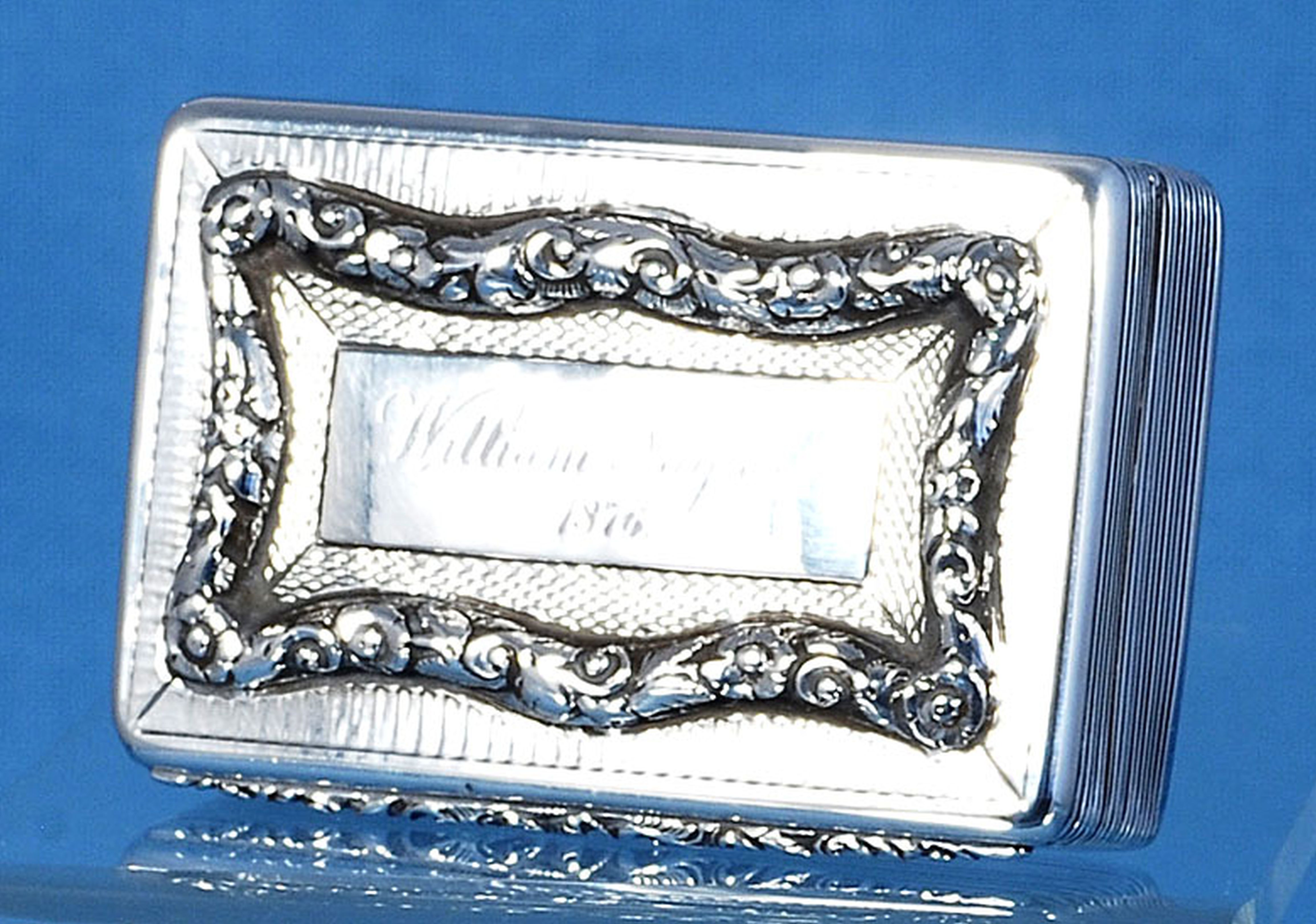 An early Victorian silver snuff box, by Francis Clark, hallmarked Birmingham 1840, of rectangular - Image 4 of 10