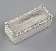 A William IV silver snuff box, by Edward Smith, hallmarked Birmingham 1830, of rectangular form, the