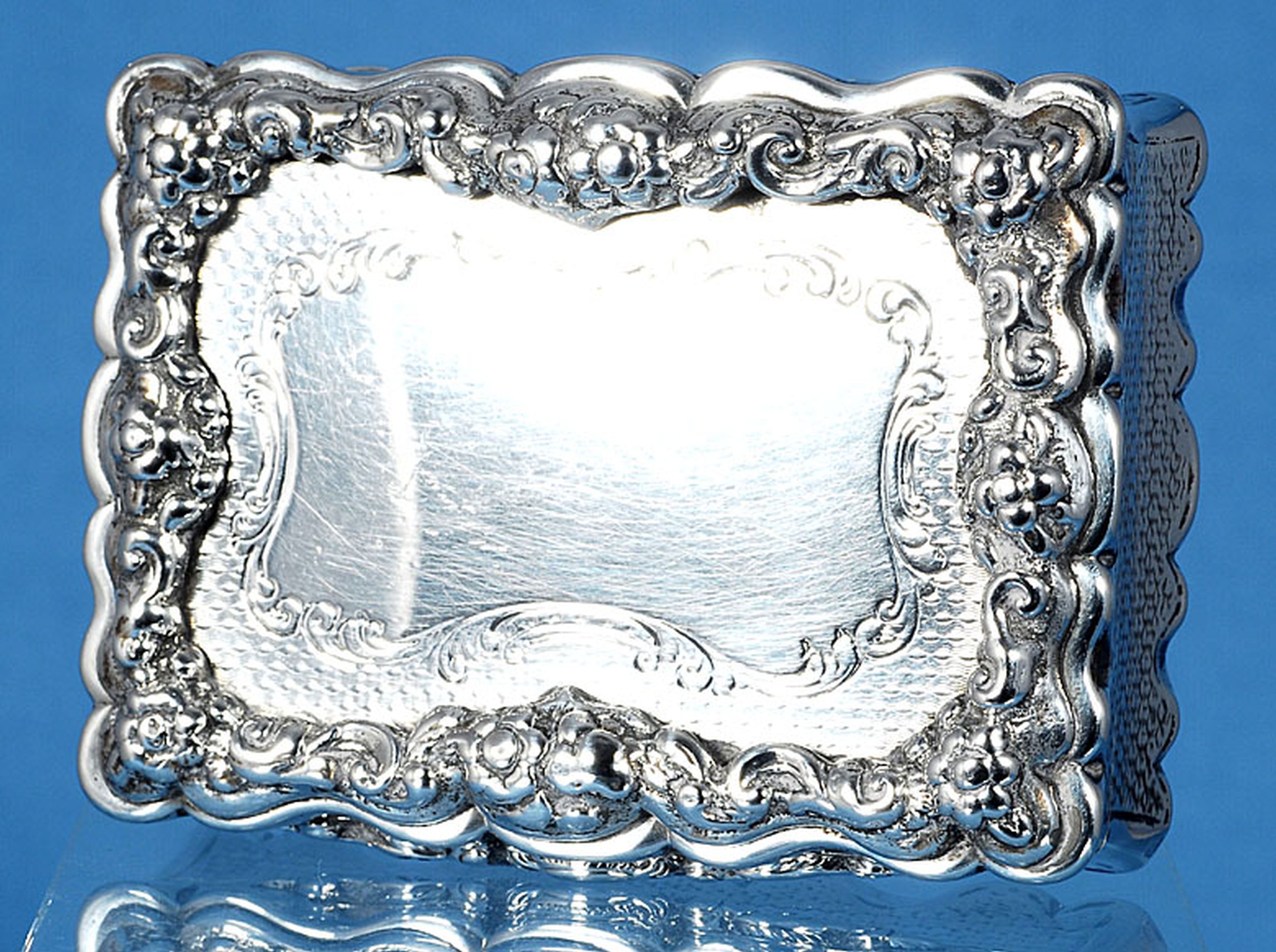 A Victorian silver rectangular table snuff box, by Yapp & Woodward, hallmarked Birmingham 1850, with - Image 2 of 13