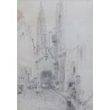 Walter Frederick Osborne (1859-1903)pencil drawingStreet in Antwerpsigned and dated 23/5/9410 x