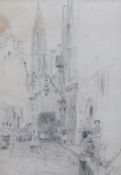 Walter Frederick Osborne (1859-1903)pencil drawingStreet in Antwerpsigned and dated 23/5/9410 x
