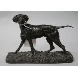 A 19th century P.J Mene bronze model of a pointer, L.7.5in.