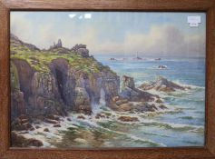 Douglas PinderwatercolourCoastal landscapesigned20 x 29in.