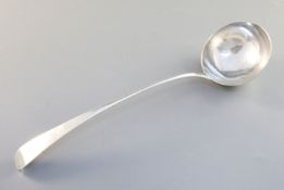 A George III silver Old English pattern soup ladle, initialled 'M', maker George Smith, London,