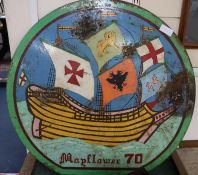 A "Mayflower" advertising sign, enamel H.72cm, Diameter 75.5cm
