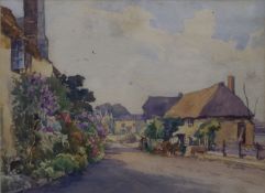 Alexander Carruthers Gould (1870-1948) RBA, RWAwatercolourVillage street scenesigned7.5 x 10in.