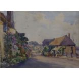 Alexander Carruthers Gould (1870-1948) RBA, RWAwatercolourVillage street scenesigned7.5 x 10in.