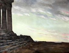 Leon Gershonoil on canvasTemple steps signed, Exhibition labels verso,35 x 46in.This picture hung in