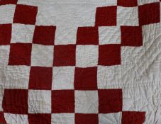 A red and white quilt