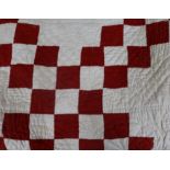 A red and white quilt